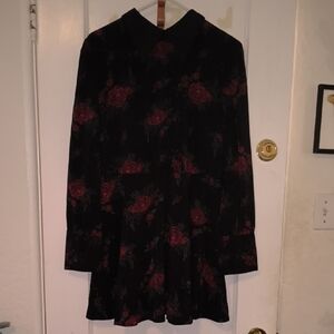 NWT Killstar | Black Mini Dress with Red Rose Details